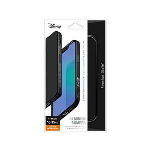 PGA iPhone 15/15 Pro用 アルミニウムバンパー Premium Style ミッキーマウス/ブラック PG-D23ABP01MKY | PGA