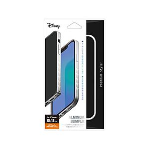 PGA iPhone 15/15 Pro用 アルミニウムバンパー Premium Style ミッキーマウス/シルバー PG-D23ABP02MKY | PGA