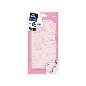 PGA iPhone 15 Pro ガラスフリップケース Premium Style ディズニーマリー PG-D23BGF02MAR | PGA