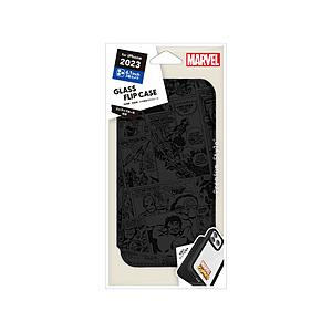 PGA iPhone 15 Pro ガラスフリップケース Premium Style マーベル PG-D23BGF20MVL 【864】 | PGA