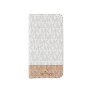 マイケルコース MICHAEL KORS - Folio Case 2-Tone Signature with Tassel Charm for iPhone 13 [ Bright White/Ballet ] | 