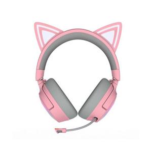 RZ04-05170200-R3M1 ゲーミングヘッドセット Kraken Kitty V3 Pro「ネコミミ」 Quartz ピンク ［ワイヤレス（Bluetooth＋USB-C）＋有線 /両耳 /ヘッドバンド… | Razer
