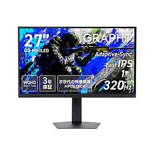 GRAPHT GRT090-2732DML-BK2 [ゲーミングモニター/27インチ/320Hz/QD-MiniLED] THE SHOOTER  Gaming Monitor 27”  ［27型 /WQHD(2560×1440） /320Hz］ | 