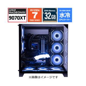 RBST-7800X3D-5070BK ゲーミングデスクトップパソコン (RX 9070 XT) ブラック ［Windows11 Home /AMD Ryzen7 /メモリ：32GB /SSD：1TB /Officeソフト無し］ | 
