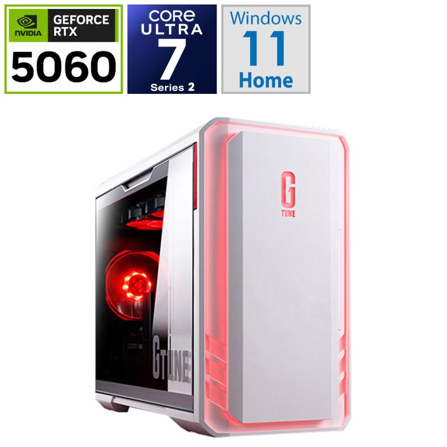 DGI7G60BC21U2NH3W ゲーミングデスクトップパソコン G TUNE(RTX 5060) ホワイト ［Windows11 Home /intel Core Ultra 7 /メモリ：32GB /SSD：1TB /Officeソフ… | マウスコンピューター | 01