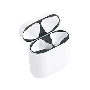 AirPods 第2世代(AirPods with Wireless Charging Case)/第1世代(AirPods with Charging Case) ダストガード 傷防止 スキンシール/ブラック  ブラック IS-AP1… | ingrem