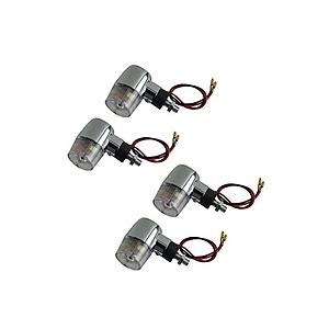 バイクパーツセンター 313803 汎用メッキウインカー丸型 クリアレンズ 4個セット | 