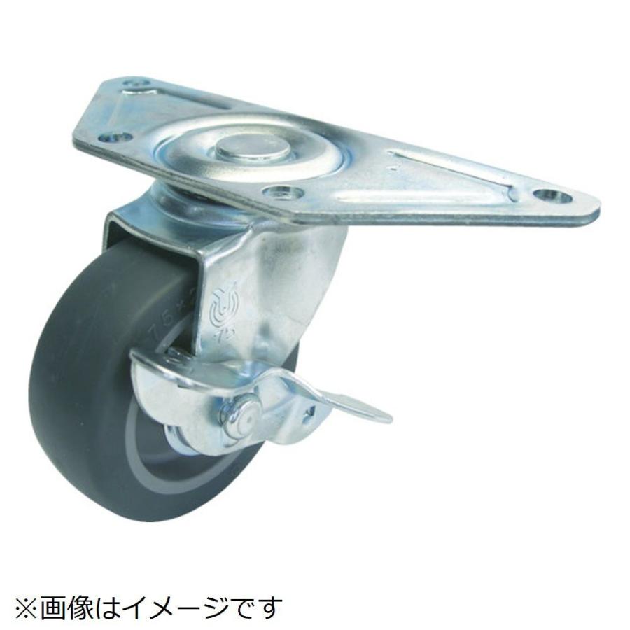 ユーエイキャスター ユーエイ　コーナーキャスター　自在ストッパー付　１００φエラストマー車輪 | 