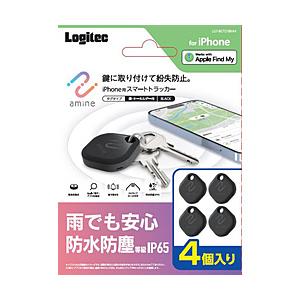 スマートタグ 紛失防止 タグ 4個入り 電池交換タイプ 防水・防塵 IP65 置き忘れ防止アラーム 【 iPhone の「探す」アプリ対応 】 スマートトラッカー amine … | ELECOM