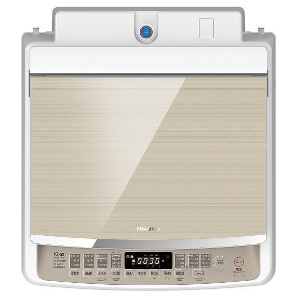 全自動洗濯機  本体：ホワイト、トップ：シャンパンゴールド HW-DG100XH ［洗濯10.0kg /簡易乾燥(送風機能) /上開き］ 【お届け日時指定不可】 |  | 02