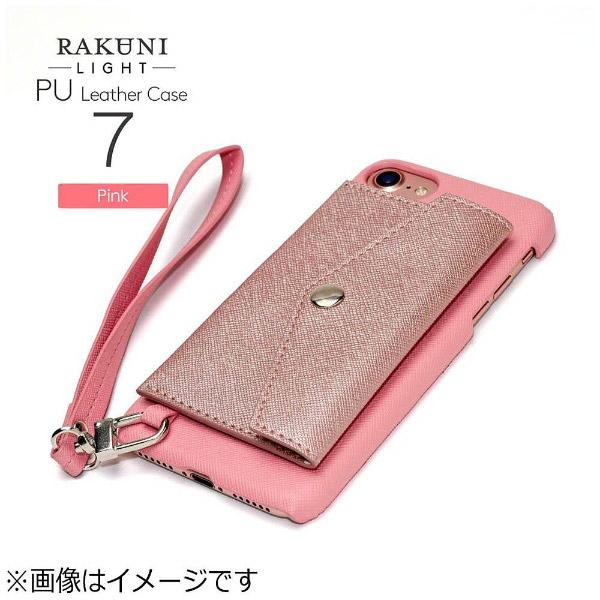CHEERO iPhone 7用　レザーケースRAKUNI LIGHT PU Leather Case Pocket Type with Strap　ピンク　RCP-7 PK [振込不可] | cheero | 01