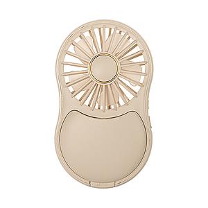 NAKAGAMI LEDライトミラー付きハンディファン  ベージュ YNG-MF180-BE | 