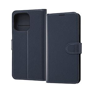 レイアウト iPhone 13 Pro 対応 6.1inch 3眼 耐衝撃 手帳型ケース シンプル マグネット ダークネイビー 【864】 | ray-out