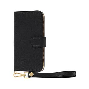 レイアウト らくらくスマートフォン F-52B 手帳型ケース クリアポケット ハンドストラップ ルーペ付  ブラック RT-KFB52ALC2/B | ray-out