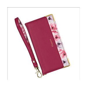 近通 iPhoneSE2/8/7対応　手帳型ケースエレガンテ フラワー BL-IPH8-03RB ラズベリー | 