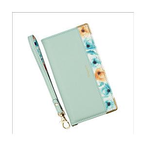 近通 AQUOS sense3対応 手帳型ケース エレガンテ フラワー ミント BL-AQSE304MT | 