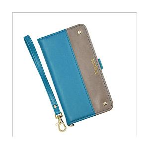 近通 AQUOS sense3対応　手帳型ケース　エレガンテ ツートン ターコイズ・グレージュ EL-AQSE301TG | 
