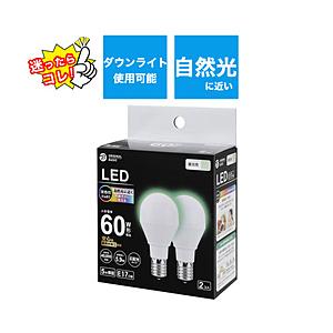 ORIGINAL BASIC LED電球  昼白色 LDA6N-G-E17/SK60XOS-2P ［E17 /一般電球形 /60W相当 /昼白色 /2個 /広配光タイプ］ | 