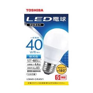 TOSHIBA(東芝) LED電球　広配光　昼光色　40W形相当　LDA4D-G/K40V1 | TOSHIBA