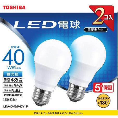 TOSHIBA(東芝) LDA4D-G/K40V1P LED電球 [E26 /昼光色] | TOSHIBA | 01