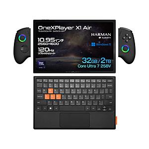 ONEX1AIR-253 ポータブルゲーミングPC 「X1 Air」3in1PC(Core Ultra 7 258V)  ［10.95型 /Windows11 Home /intel Core Ultra 7 /メモリ：32GB /SSD：2TB /英… | 