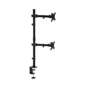 ARCHISS モニタースタンド [2画面 /〜27インチ] 水平 ロングポール式 クランプ/グロメット両対応 Monitor Arm Basic ブラック AS-MABH03 | 