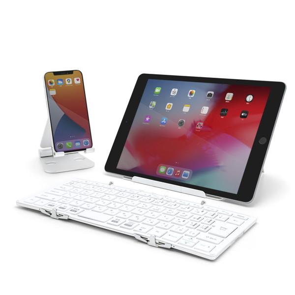 MOBO 折りたたみキーボード (iOS/iPadOS/mac/Win) シルバー・ホワイト AM-K2TF83J/SLW ［有線・ワイヤレス /USB］ |  | 06
