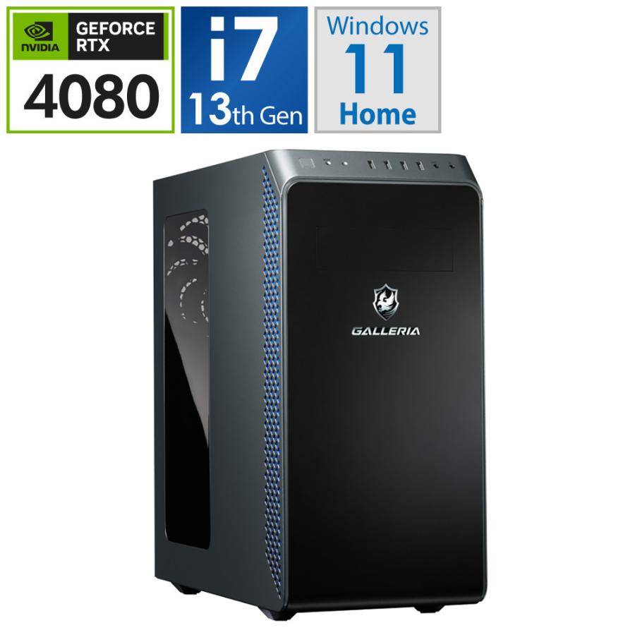 サードウェーブ ゲーミングデスクトップパソコン GALLERIA ミドルタワー ブラック XR748-1100-R31[RTX4080] |  | 01