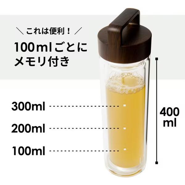 Link 2 Japan Tii Bottle 茶こし付き二重ガラス構造ボトル シルバー [炭酸対応]00420KIT-001SV1  シルバー 00420KIT-001SV1 ［炭酸対応］ |  | 10