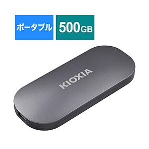 KIOXIA SSD-PKP500U3-B 外付けSSD USB-C＋USB-A接続 PS5/PS4対応(Android/iOS/Mac/Windows11対応)KIOXIA EXCERIA PLUS シルバー ［500GB /ポータブル型］ | 