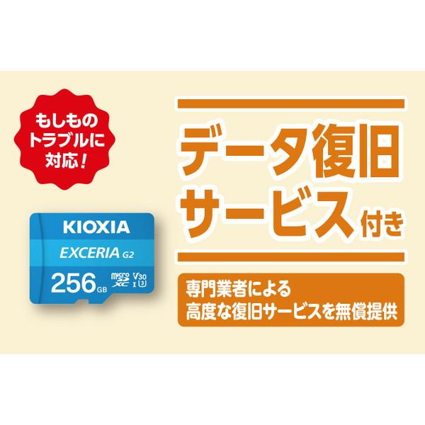 KIOXIA 【復旧サービス付き】SDXC microSDカード ゲーム機におすすめの高速タイプ EXCERIA（エクセリア）  KMU-B256GBK ［Class10 /256GB］｜y-sofmap｜09