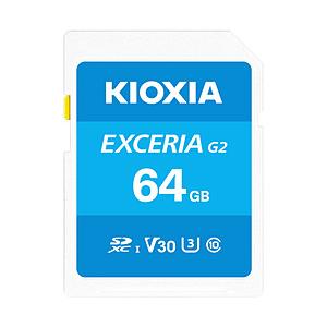 KIOXIA 【復旧サービス付き】SDXC  連続撮影・4K録画対応SDカード EXCERIA（エクセリア）  KSDU-B064GBK ［Class10 /64GB］ | 