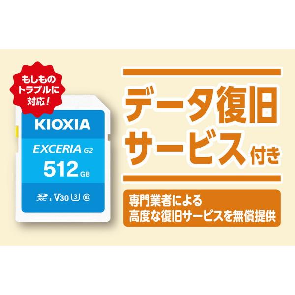 KIOXIA 【復旧サービス付き】SDXC 連続撮影・4K録画対応SDカード EXCERIA（エクセリア）  KSDU-B512GBK ［Class10 /512GB］ |  | 07