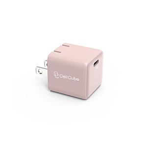 ファンマックスジャパン Cell Cube 折り畳み式プラグAC充電器 30W/PD【極小】 Cell Cube　（セルキューブ） 薄桜 CC-AC06 ［1ポート /USB Power Delivery対応］ | 