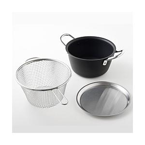 TOTSUBOSHI 鉄揚げ鍋セット　18cm　ストレーナー付き T-024 [IH対応] | 