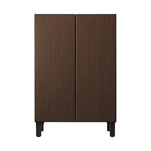 AQUA 家具冷蔵庫 LOOC（ルーク） ブラウンウッド AQR-FD7P-T ［幅60cm /72L /2ドア /観音開きタイプ /2024年］ 【お届け日時指定不可】 | AQUA