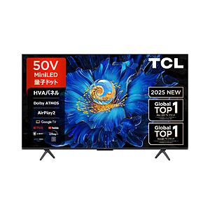 TCL(ティーシーエル) 液晶テレビ   50C6KS ［50V型 /Bluetooth対応 /4K対応 /BS・CS 4Kチューナー内蔵 /YouTube対応］ 【お届け日時指定不可】 | 
