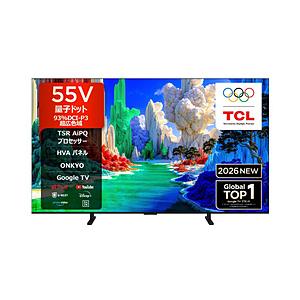 TCL(ティーシーエル) 4K量子ドット液晶テレビ   55A400 ［55V型 /Bluetooth対応 /4K対応 /BS・CS 4Kチューナー内蔵 /YouTube対応］ 【お届け日時指定不可】 | 