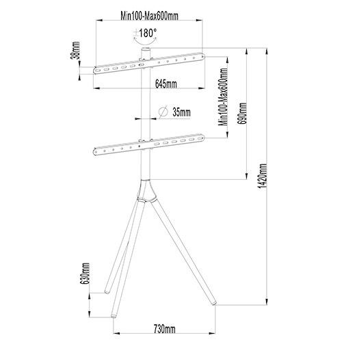 JAPANNEXT モニタースタンド [1画面 /32〜65インチ] トライレッグ 三脚式   JN-3265-TRIWOOD 【864】 |  | 03