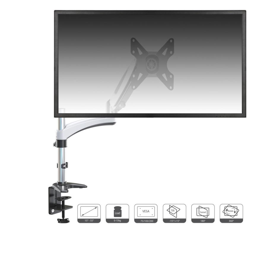 JAPANNEXT モニターアーム [1画面 /15〜55インチ] 4軸 クランプ式 ガススプリング式   JN-ARM-GM112XDV 【sof001】 [振込不可][代引不可] |  | 03