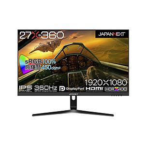 JAPANNEXT ゲーミングモニター 27X-360 JN-360IPS27FHDR [27型 /フルHD(1920×1080) /ワイド /360Hz] | 