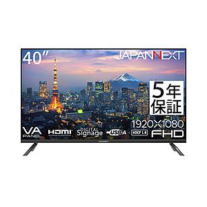 JAPANNEXT PCモニター VA/5年保証  JN-V40TFHD-U-H5 ［40型 /フルHD(1920×1080) /ワイド］ | 