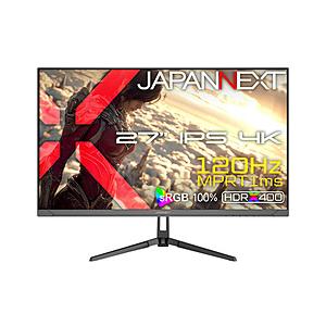 JAPANNEXT JN-i27G120U2 ゲーミングモニター   ［27型 /4K(3840×2160） /ワイド /120Hz］ | 