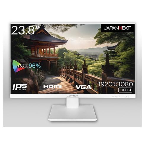 JAPANNEXT PCモニター  ホワイト JN-238i75F-W ［23.8型 /フルHD(1920×1080) /ワイド］ | 