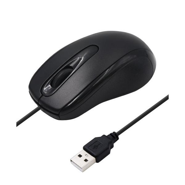 アオテック マウス  ブラック AOK-MS38-BK ［光学式 /有線 /3ボタン /USB］ | 