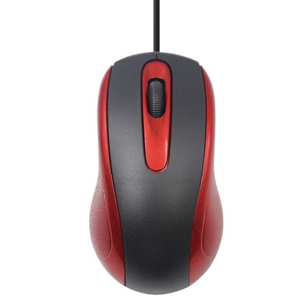 アオテック マウス  レッド/ブラック AOK-MS38-RBK ［光学式 /有線 /3ボタン /USB］ |  | 01