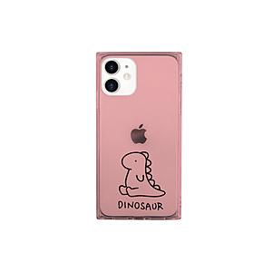 ROA iPhone 12 mini 5.4インチ対応 ソフトスクウェアケース　ザウルス　ピンク 【852】 | 