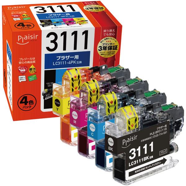 プレジール PLE-BR3111-4P 互換プリンターインク　ブラザー用 プレジール（ブラザー用） 4色セット |  | 01