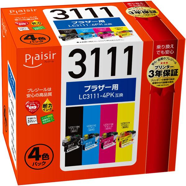 プレジール PLE-BR3111-4P 互換プリンターインク　ブラザー用 プレジール（ブラザー用） 4色セット |  | 02