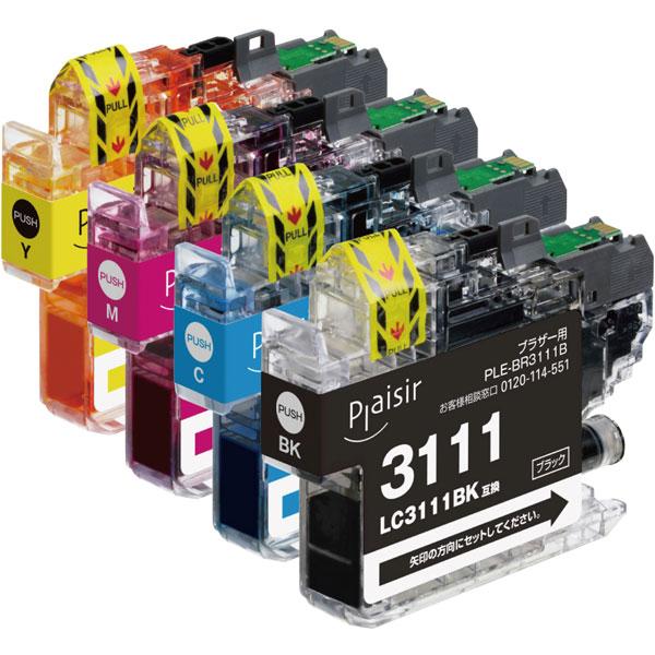 プレジール PLE-BR3111-4P 互換プリンターインク　ブラザー用 プレジール（ブラザー用） 4色セット |  | 03